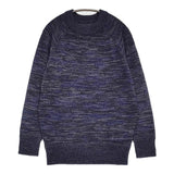 SIDE SLOPE 新品 MULTICOLORED KNIT EMBROIDERED IN WOOL 2 定価31900円 セーター ニット ネイビー メンズ サイドスロープ【中古】5-0912T♪