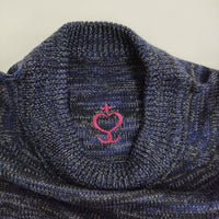 SIDE SLOPE 新品 MULTICOLORED KNIT EMBROIDERED IN WOOL 2 定価31900円 セーター ニット ネイビー メンズ サイドスロープ【中古】5-0912T♪