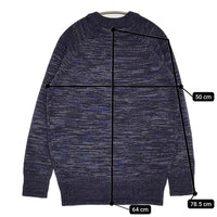 SIDE SLOPE 新品 MULTICOLORED KNIT EMBROIDERED IN WOOL 2 定価31900円 セーター ニット ネイビー メンズ サイドスロープ【中古】5-0912T♪