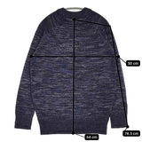 SIDE SLOPE 新品 MULTICOLORED KNIT EMBROIDERED IN WOOL 2 定価31900円 セーター ニット ネイビー メンズ サイドスロープ【中古】5-0912T♪