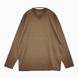 SIDE SLOPE 新品 ウォッシャブルシルクハイツイストコットンニットプオーバー 2 定価37400円 ブラウン メンズ サイドスロープ【中古】5-0912M♪