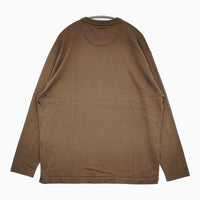 SIDE SLOPE 新品 ウォッシャブルシルクハイツイストコットンニットプオーバー 2 定価37400円 ブラウン メンズ サイドスロープ【中古】5-0912M♪