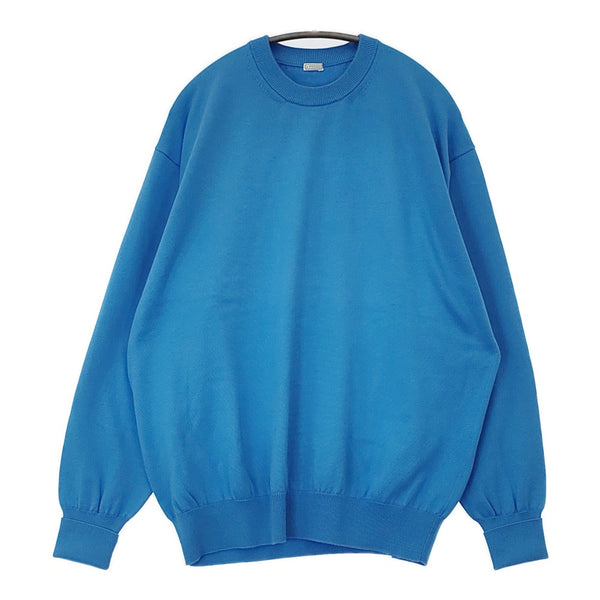 A.PRESSE 新品 Cotton knit L/S T-Shirt 定価35200円 サイズ3 コットン ニット 24SS ターコイズブルー メンズ アプレッセ【中古】5-0628M♪