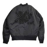 TMT 刺繍 MA-1 中綿ブルゾン サイズS ミリタリージャケット ブラック メンズ ティーエムティー【中古】5-1103T♪