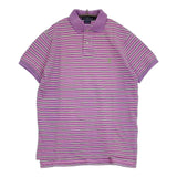 POLO RALPH LAUREN 鹿の子 マルチボーダー サイズM ポロシャツ パープル メンズ ポロ・ラルフローレン【中古】5-0713S♪