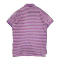 POLO RALPH LAUREN 鹿の子 マルチボーダー サイズM ポロシャツ パープル メンズ ポロ・ラルフローレン【中古】5-0713S♪