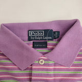 POLO RALPH LAUREN 鹿の子 マルチボーダー サイズM ポロシャツ パープル メンズ ポロ・ラルフローレン【中古】5-0713S♪