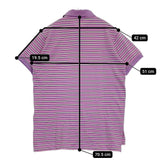 POLO RALPH LAUREN 鹿の子 マルチボーダー サイズM ポロシャツ パープル メンズ ポロ・ラルフローレン【中古】5-0713S♪