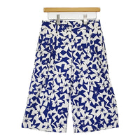 JIL SANDER NAVY 未使用品 総柄 34 定価65000円 ショートパンツ ハーフパンツ ブルー ホワイト レディース ジルサンダーネイビー【中古】5-0708S♪