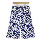 JIL SANDER NAVY 未使用品 総柄 34 定価65000円 ショートパンツ ハーフパンツ ブルー ホワイト レディース ジルサンダーネイビー【中古】5-0708S♪