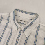 markaware REGULAR SHIRTS ORGANIC SUPIMA/BROWN COTTON STRIPE 定価28600円 長袖シャツ ホワイト ブルー メンズ マーカウェア【中古】5-1025M∞