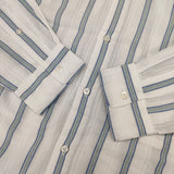 markaware REGULAR SHIRTS ORGANIC SUPIMA/BROWN COTTON STRIPE 定価28600円 長袖シャツ ホワイト ブルー メンズ マーカウェア【中古】5-1025M∞