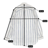 markaware REGULAR SHIRTS ORGANIC SUPIMA/BROWN COTTON STRIPE 定価28600円 長袖シャツ ホワイト ブルー メンズ マーカウェア【中古】5-1025M∞