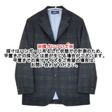 GOODENOUGH IVY エンブレム付き ブラックウォッチ チェック テーラードジャケット グリーン ネイビー メンズ グッドイナフ【中古】6-0330M∞