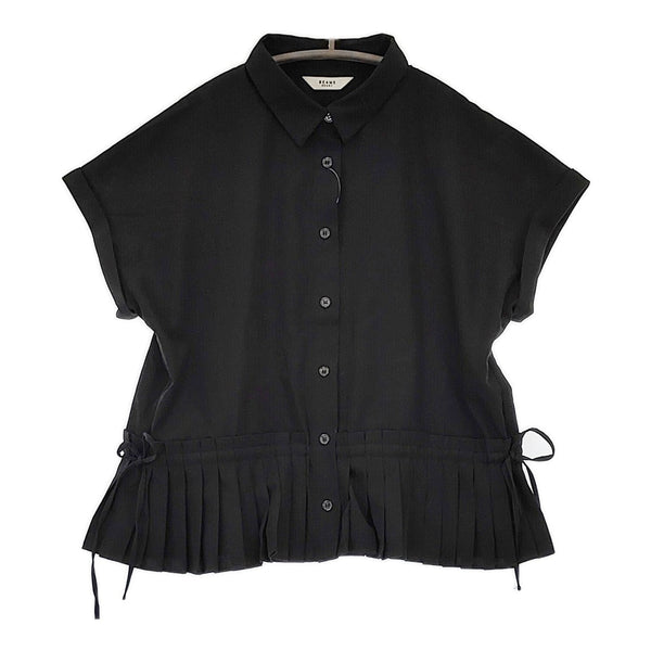 BEAMS HEART 裾プリーツ半袖SH2S 半袖シャツ ブラック レディース ビームスハート【中古】5-0708S♪