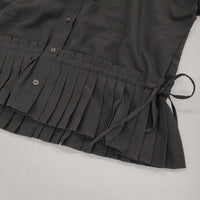BEAMS HEART 裾プリーツ半袖SH2S 半袖シャツ ブラック レディース ビームスハート【中古】5-0708S♪