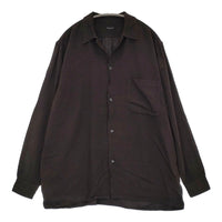 COMOLI レーヨン オープンカラーシャツ サイズ1 Z01-02005 定価41800円 長袖シャツ 24SS ダークブラウン メンズ コモリ【中古】5-0628M♪