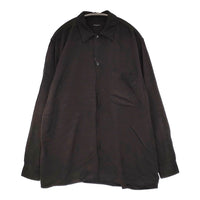 COMOLI レーヨン オープンカラーシャツ サイズ1 Z01-02005 定価41800円 長袖シャツ 24SS ダークブラウン メンズ コモリ【中古】5-0628M♪