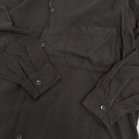 COMOLI レーヨン オープンカラーシャツ サイズ1 Z01-02005 定価41800円 長袖シャツ 24SS ダークブラウン メンズ コモリ【中古】5-0628M♪
