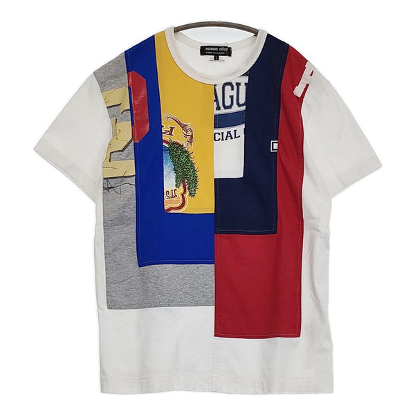 COMME des GARCONS HOMME DEUX ヴィンテージリメイク パッチワーク Tシャツ AD2019 ホワイト メンズ コムデギャルソンオムドゥ【中古】5-0713S♪