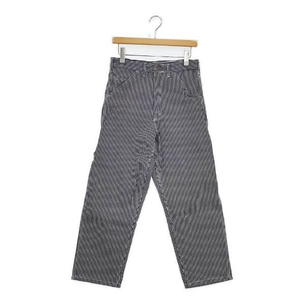 GUNG HO アメリカ製 ヒッコリー ペインター パンツ ネイビー ホワイト メンズ ガンホー【中古】5-1119G∞