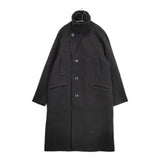 MONKEY TIME リバーメルトンセミダブルロングコート M スーパー120'sウール 定価57860円 23AW ブラック メンズ モンキータイム【中古】5-1103A