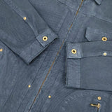 Johnbull ジップアップブルゾン 製品染め ジャケット ネイビー メンズ ジョンブル【中古】5-1119M∞