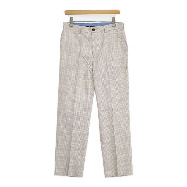 Brooks Brothers St Andrews Links ゴルフ スラックス チェック パンツ ベージュ ホワイト メンズ ブルックスブラザーズ【中古】5-1119G∞