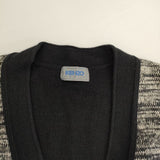 KENZO 刺繍 ウールナイロン ノースリーブニット ベスト グレー メンズ ケンゾー【中古】5-1119T∞