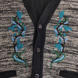 KENZO 刺繍 ウールナイロン ノースリーブニット ベスト グレー メンズ ケンゾー【中古】5-1119T∞