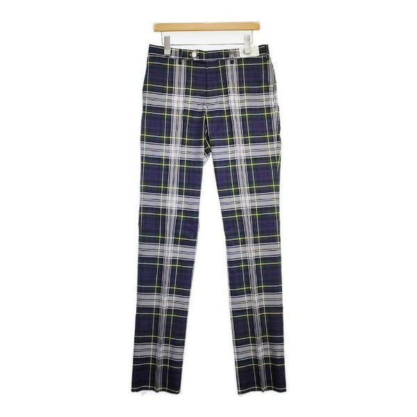 J.PRESS 未使用品 ギザコットンスラックス 定価23000円 HYBRID GIZA SUVIN チェック パンツ グリーン ネイビー メンズ ジェイプレス【中古】5-1119G∞