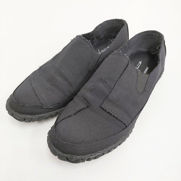 Yohji Yamamoto POUR HOMME C/CANVAS BK SIDE GORE SLIP-ON キャンバス 2 スリッポン 24SS 黒 メンズ ヨウジヤマモトプールオム【中古】5-0710G♪