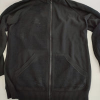 Yohji Yamamoto POUR HOMME ダメージ加工 ニットパーカー HS-K81-987 パーカー 24SS ブラック メンズ ヨウジヤマモトプールオム【中古】5-0710M♪