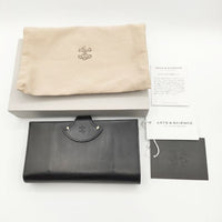 ARTS&SCIENCE Jabara long walle 蛇腹ロングウオレット レザー 革 長財布 ブラック レディース アーツ&サイエンス【中古】5-0813G∞