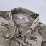 DIM MAK バックプリント カモフラ 迷彩 ミリタリーシャツジャケット コットン ジャケット カーキ メンズ ディムマック【中古】5-1119M∞