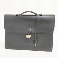 CELLERINI チェレリーニ オールレザー エンボスレザー 鍵付き レザーブリーフケース ビジネスバッグ 鞄 イタリア製 トートバッグ ブラック メンズ【中古】5-0922G∞