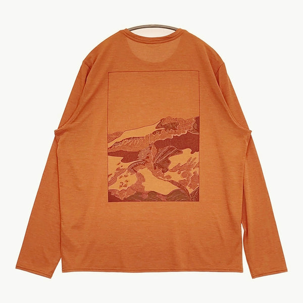 patagonia メンズロングスリーブキャプリーンクールデイリーグラフィックシャツ（ランズ） 24AW オレンジ メンズ パタゴニア【中古】5-1014M♪