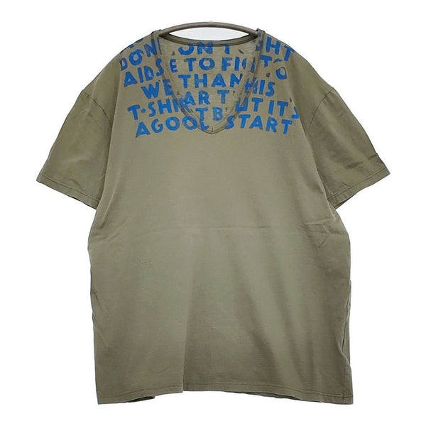 MARTIN MARGIELA 初期 エイズT ここのえ KOKONOE 333-39250 Vネック 半袖Ｔシャツ カットソー カーキ メンズ マルタンマルジェラ【中古】5-0806S♪