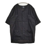 bukht NO COLLAR CUBA SHIRTS B-82210 サイズ2/L ピンタック ノーカラー 半袖シャツ ブラック メンズ ブフト【中古】5-0806S♪