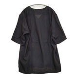 bukht NO COLLAR CUBA SHIRTS B-82210 サイズ2/L ピンタック ノーカラー 半袖シャツ ブラック メンズ ブフト【中古】5-0806S♪