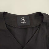 bukht NO COLLAR CUBA SHIRTS B-82210 サイズ2/L ピンタック ノーカラー 半袖シャツ ブラック メンズ ブフト【中古】5-0806S♪