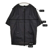 bukht NO COLLAR CUBA SHIRTS B-82210 サイズ2/L ピンタック ノーカラー 半袖シャツ ブラック メンズ ブフト【中古】5-0806S♪
