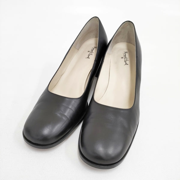 MARGARET HOWELL ラウンドトゥ 25cm パンプス ブラック レディース マーガレットハウエル【中古】5-0901G◎