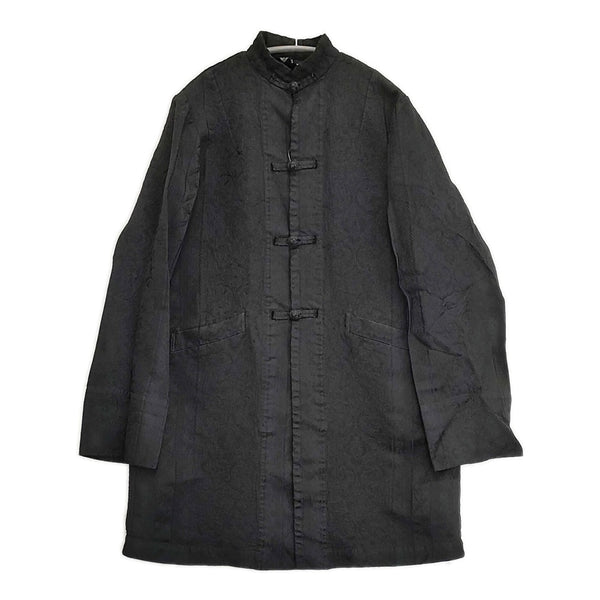 BLACK COMME des GARCONS チャイナコート ジャガード ポリエステル 染色加工 1J-J012 AD2012 ブラック メンズ ブラックコムデギャルソン【中古】5-1103T♪