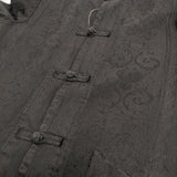 BLACK COMME des GARCONS チャイナコート ジャガード ポリエステル 染色加工 1J-J012 AD2012 ブラック メンズ ブラックコムデギャルソン【中古】5-1103T♪