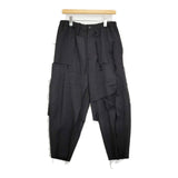 B Yohji Yamamoto 切りっぱなしデザイン NN-P62-810 サイズ1 イージー パンツ ブラック メンズ ビーヨウジヤマモト【中古】5-1014G♪