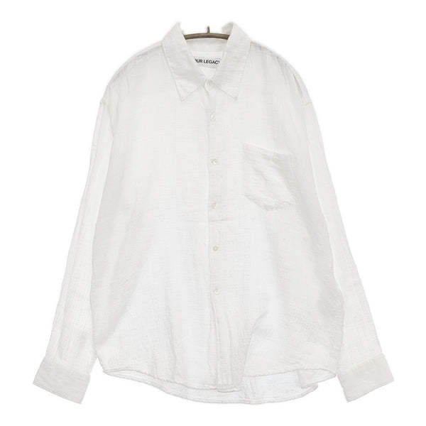 Our Legacy COCO SHIRT 定価49500円 M2222CW 46 セミシアー コットンガーゼ 長袖シャツ 25SS ホワイト メンズ アワーレガシー【中古】5-0731M♪