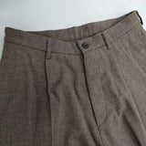 blurhms ROOTSTOCK Washed Wool Slacks 定価45100円 bROOTS23F35 ウールスラックス パンツ 23SS ブラウン メンズ ブラームス【中古】5-1127T∞
