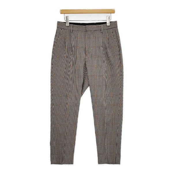 BEAUTY&YOUTH UNITED ARROWS チェック 2P ワイド テーパードパンツ スラックス パンツ ブラック ブラウン メンズ ビューティアンドユース【中古】5-1119G∞
