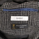 INHERIT BISHU 尾州 メルトンチェック ステンカラーコート チャコールグレー メンズ インヘリット【中古】5-1120T∞